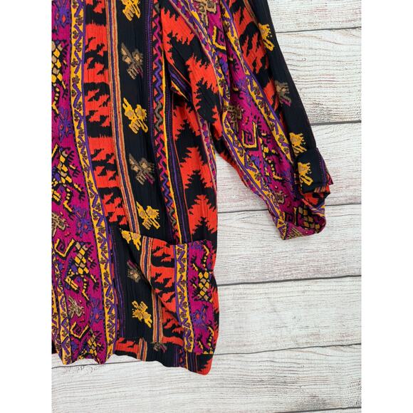 Vintage Sharon Anthony Open Front BOHO Print Kimono Top Womens 18W Multicolor - Picture 3 of 7